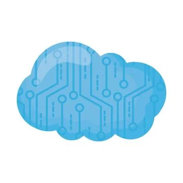 Circuit cloud computing icon Illustrazione stock