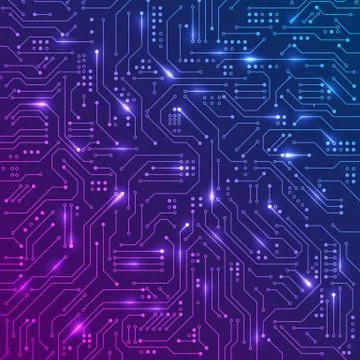 Circuit Communication. Abstract Technology Illustration. Blue Data Background Stock Illustration