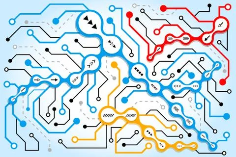 Circuit communication technology background. Stock Illustration