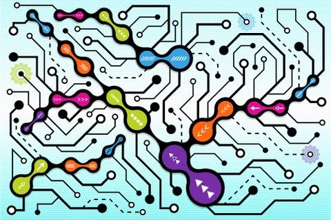Circuit communication technology background. Stock Illustration