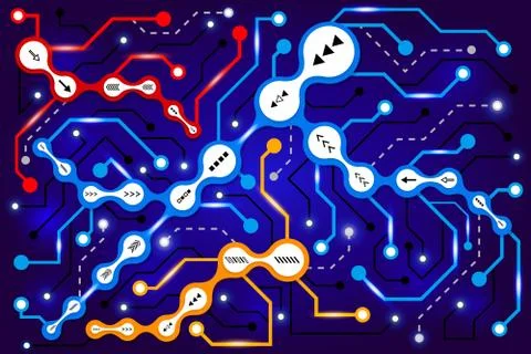 Circuit communication technology background. Stock Illustration