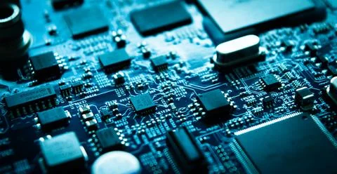 Circuit computer motherboard, Circuit chip board. 스톡 사진