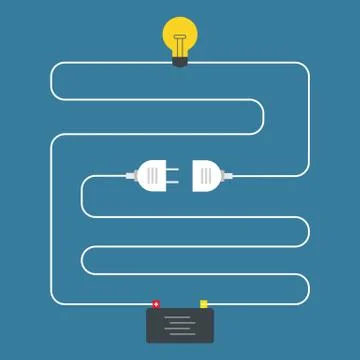 Circuit. Concept of plug connector. Flat design Illustrazione stock