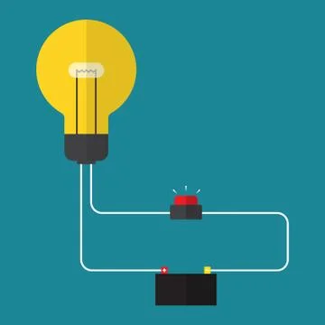 Circuit. concept of power switch. flat design Illustrazione stock