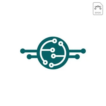 Circuit connecting logo vector icon abstract design isolated Stock Illustration