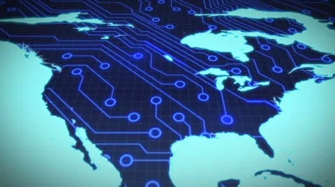 Circuit Connections On World Wap Stock After Effects