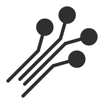 Circuit Connectors Flat Icon Vector Stock Illustration