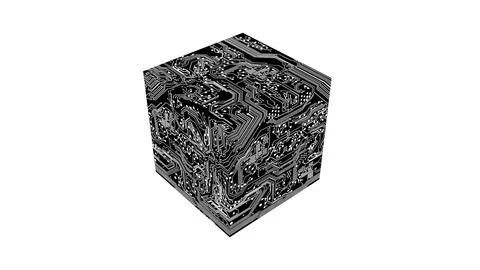 Circuit Cube - 3D Cube With a Circuit Texture 3D Model