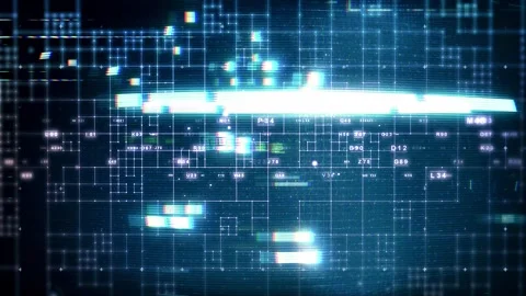 Circuit Data Transfer, Glitch Signal, Noise System, Technology Background Stock Footage 299690856