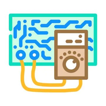 Circuit diagnostics color icon vector illustration Stock Illustration