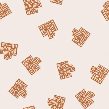 Circuit diagnostics glyph seamless pattern Illustrazione stock