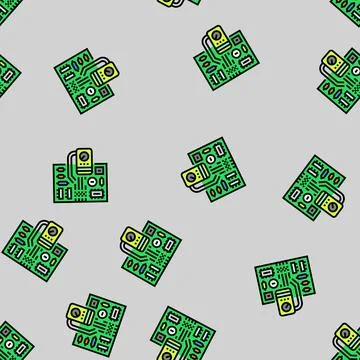 Circuit diagnostics vector seamless pattern Stock Illustration