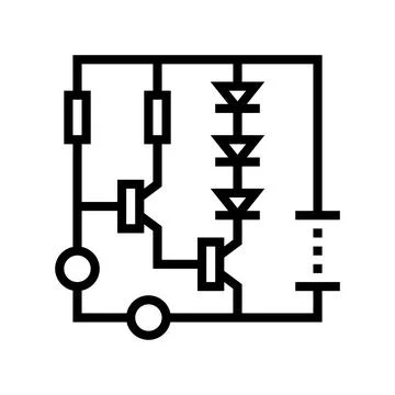 Circuit diagram line icon vector illustration イラスト素材
