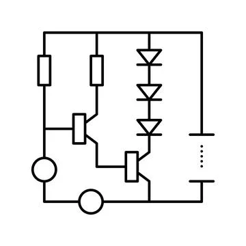 Circuit diagram line icon vector illustration イラスト素材