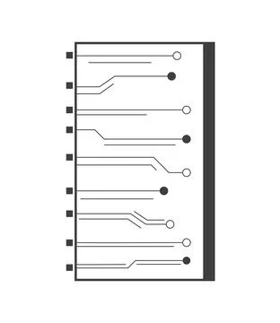 Circuit electric microchip Stock Illustration