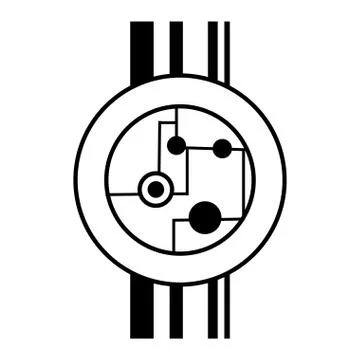 Circuit electronic sphere hardware linear Stock Illustration