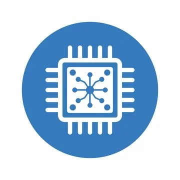 Circuit, electronics, information icon. Blue color design. Stock Illustration