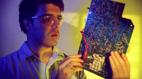 Circuit engineer engineering technocal board computer parts Stock Footage 11193854