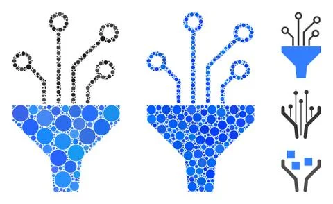 Circuit Filter Composition Icon of Spheric Items Stock Illustration