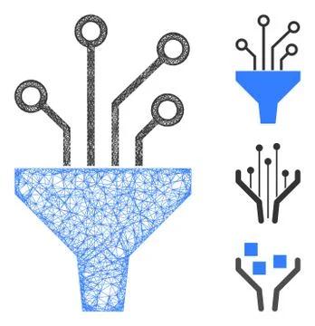 Circuit Filter Polygonal Web Vector Mesh Illustration Stock Illustration