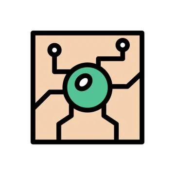 Circuit flat color icon Stock Illustration