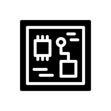 Circuit glyph flat icon 库存插图