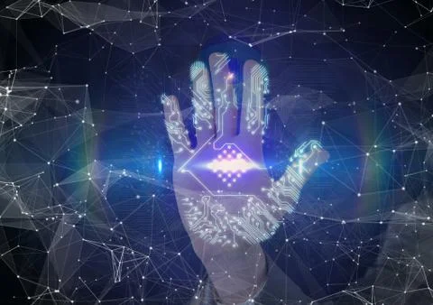 Circuit hand scan Stock Illustration