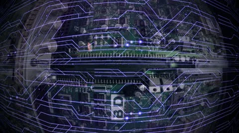 Circuit hor network blue Stock Footage 21281683