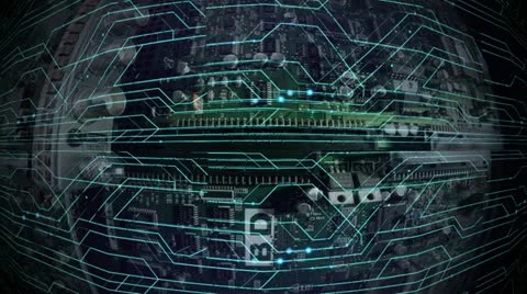 Circuit hor network green Video stock 21282009