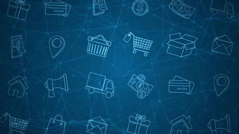 CIRCUIT ICONS PATTERN 1 스톡 동영상 231409209