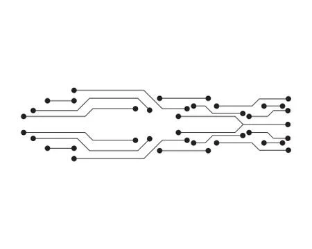 Circuit illustration vector template line 스톡 일러스트