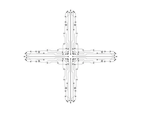 Circuit illustration vector template line 스톡 일러스트