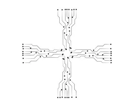 Circuit illustration vector template line 스톡 일러스트