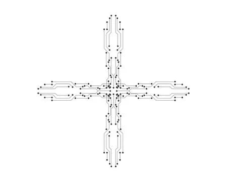 Circuit illustration vector template line 스톡 일러스트