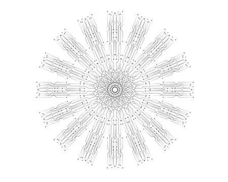 Circuit illustration vector template line 스톡 일러스트