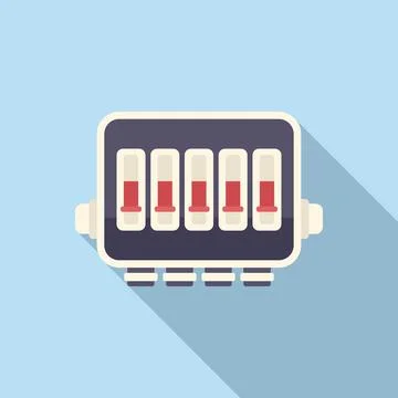 Circuit junction box icon flat vector. Electric switch Stock Illustration