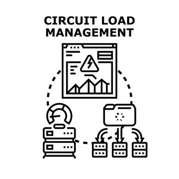 Circuit load management system optimizing power distribution 스톡 일러스트