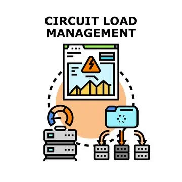 Circuit load management system optimizing power distribution Stock Illustration