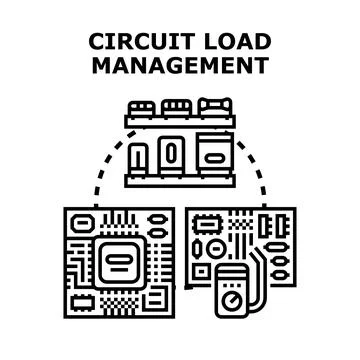 Circuit load management system technology engineering Stock Illustration