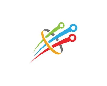 Circuit Logo Template vector Illustrazione stock