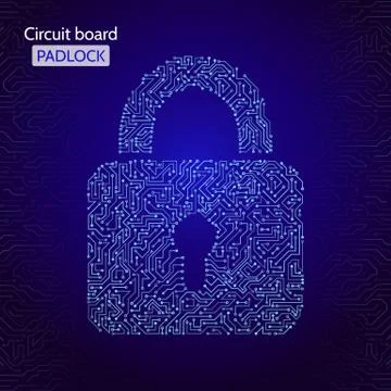 Circuit padlock. Stock Illustration