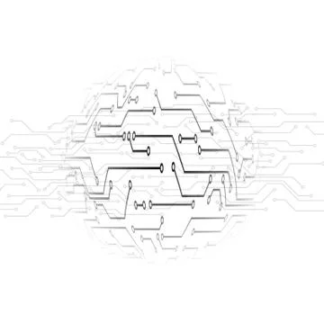 Circuit pattern. Abstract technology circuit board circle background. Track m Stock Illustration