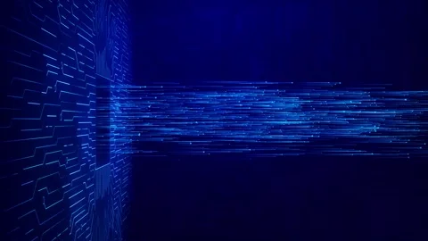 Circuit Pattern Animation with Blue Light Flares Stock Footage 315414330