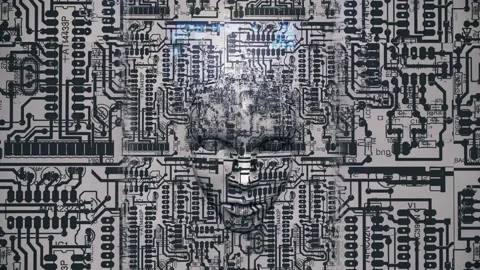 Circuit pattern face Stock Footage 234336425