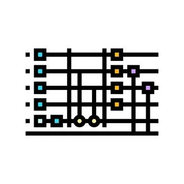 Circuit quantum technology color icon vector illustration Stock Illustration