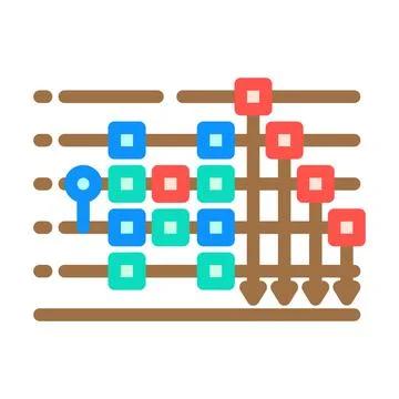 Circuit quantum technology color icon vector illustration Stock Illustration
