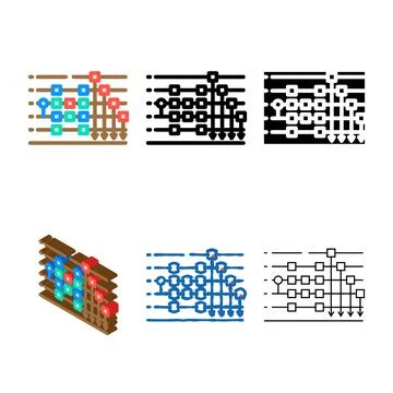 Circuit quantum technology color icon vector pack 스톡 일러스트