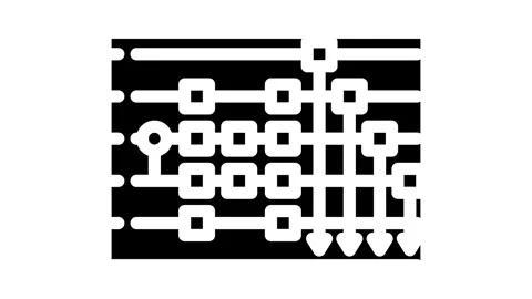 Circuit quantum technology glyph icon animation Stock Footage 326740500