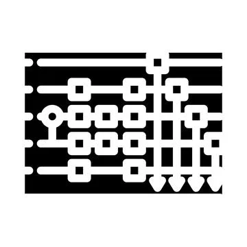 Circuit quantum technology glyph icon vector illustration Stock Illustration