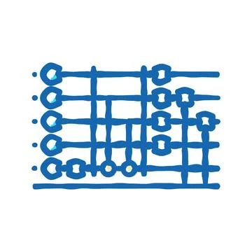 Circuit quantum technology icon doodle illustration Illustrazione stock